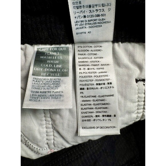 Levis 721 Corduroy Jeans Women's 33x30 Black Skinny High Rise Stretch Pants EUC - Picture 9 of 11